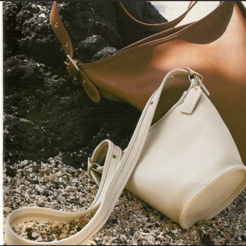 Vintage Coach Maggie Mini Bucket Bag in Bone